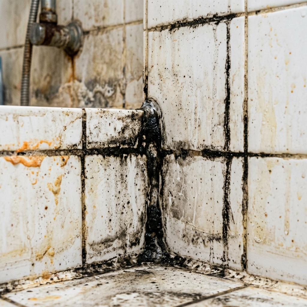 Tile Grout Before Regrouting