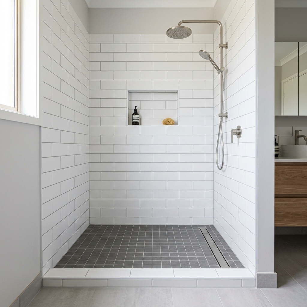 Creates a cleaner, more cohesive shower area