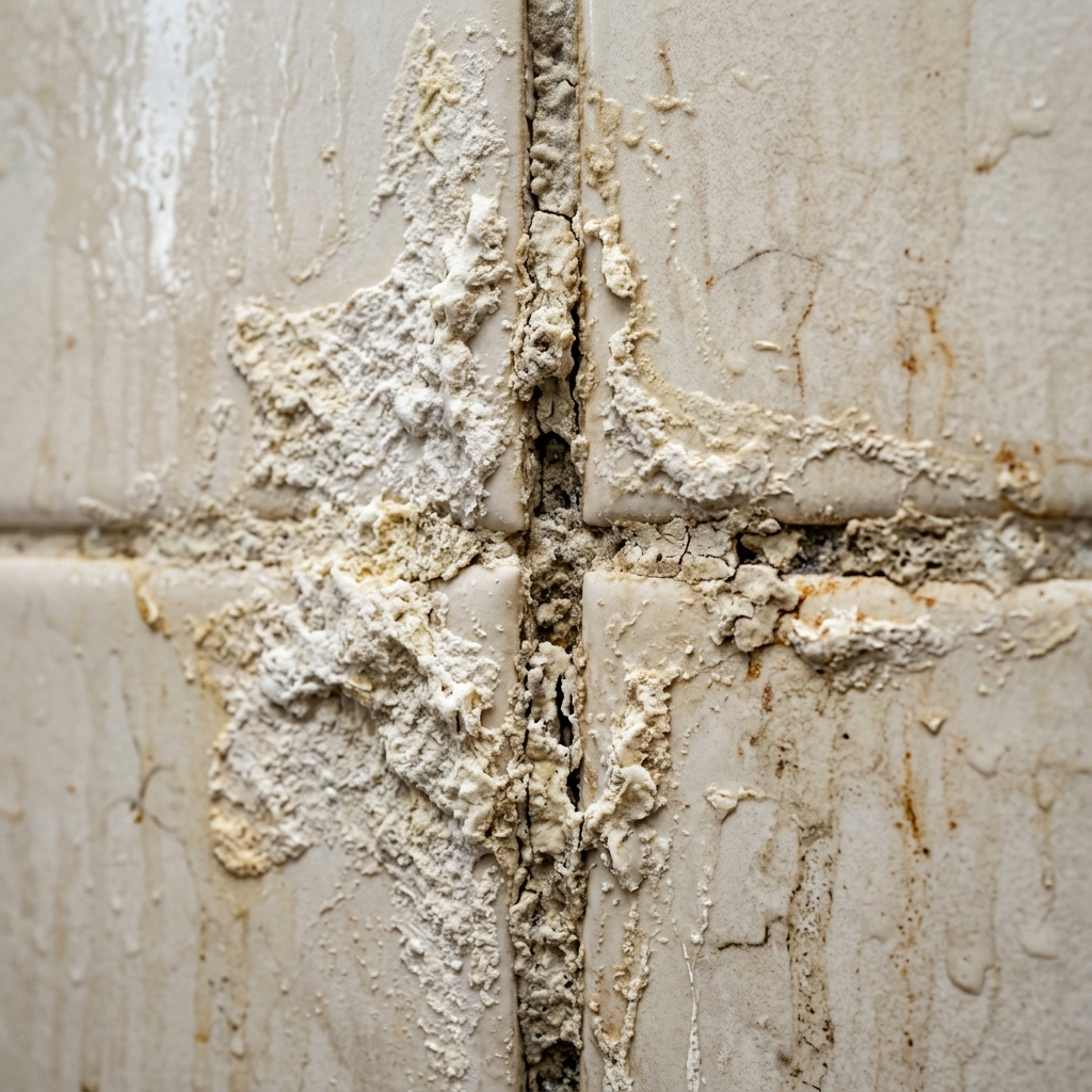 Calcium and mineral build-up on compatible tiled surfaces