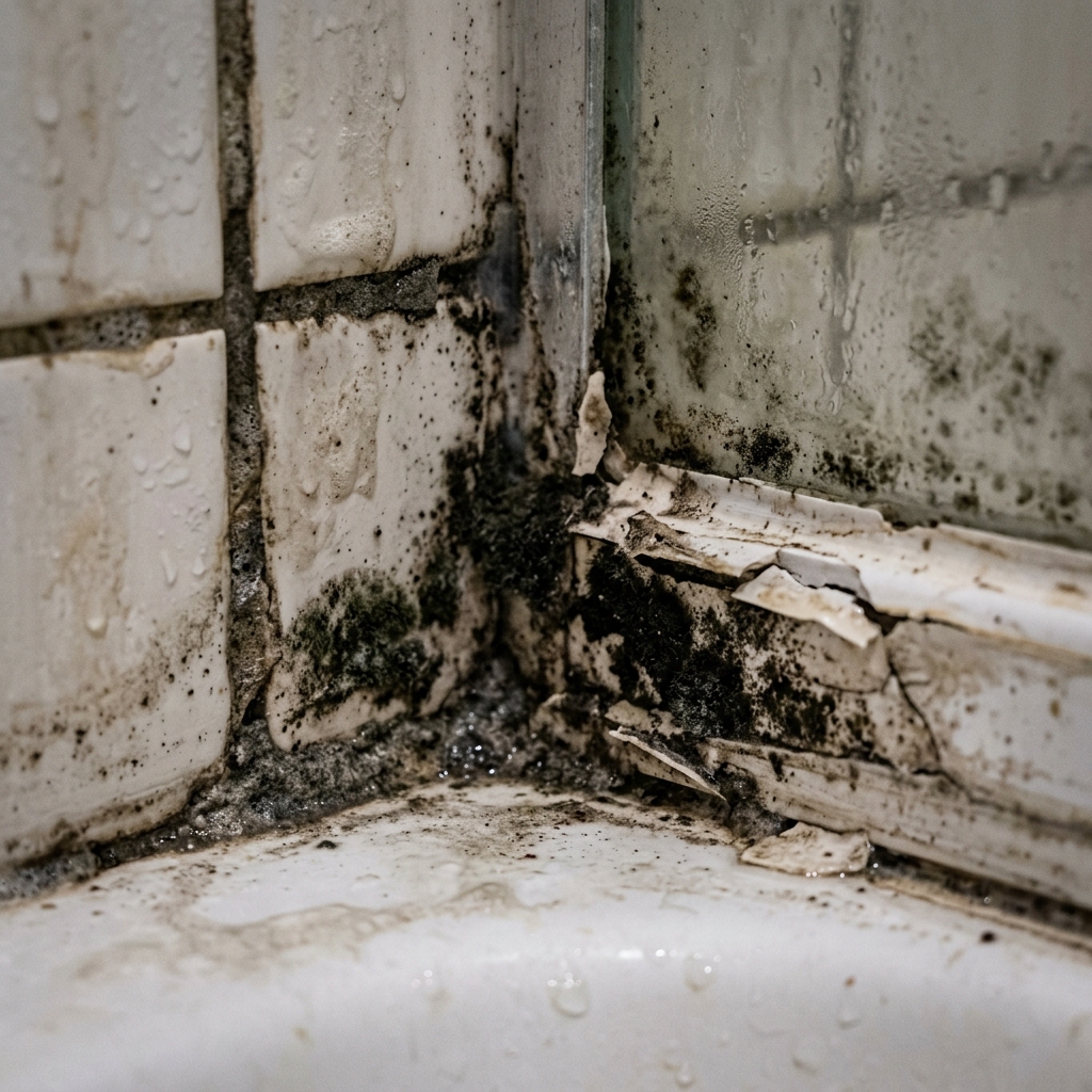 Surface contamination around old screen fixing areas