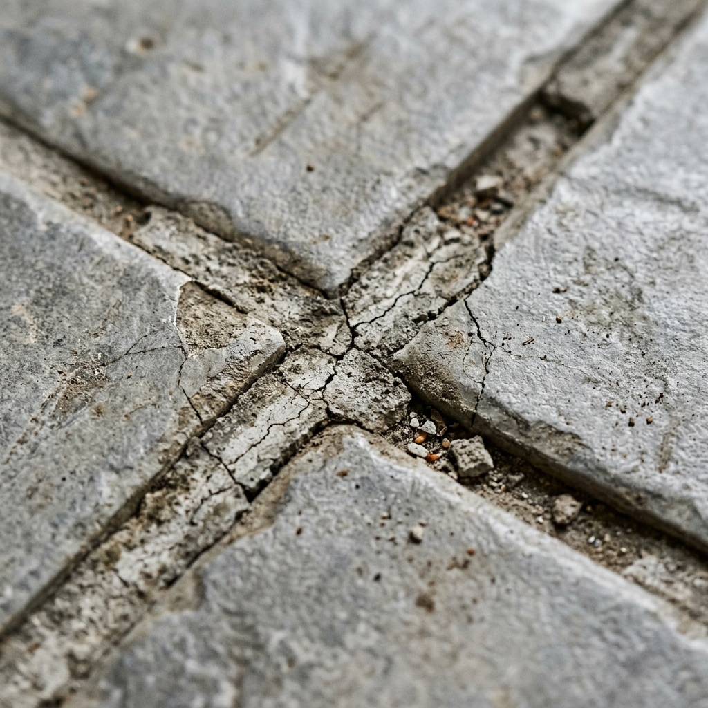 Cracked and damaged tile grout lines