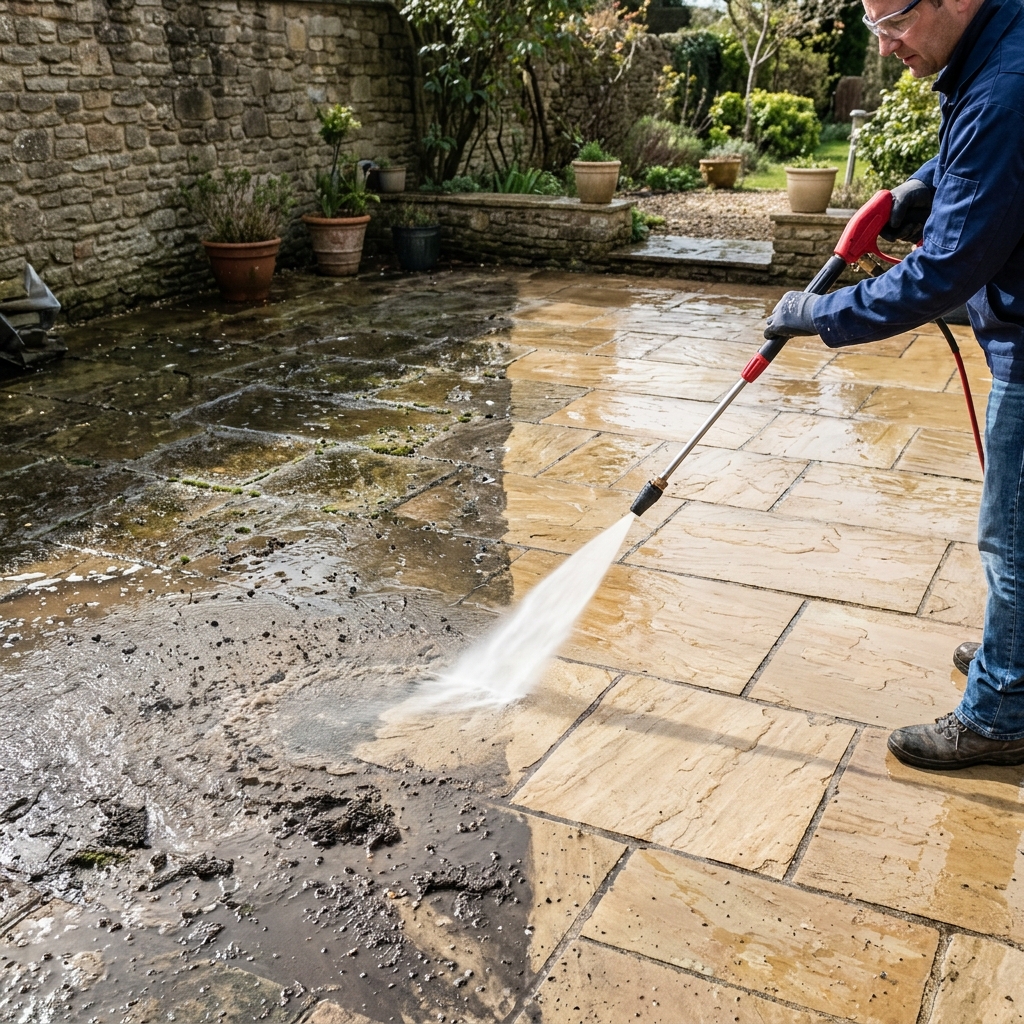 Outdoor patio grout sealing protecting exterior tiles from Melbourne rain and moisture