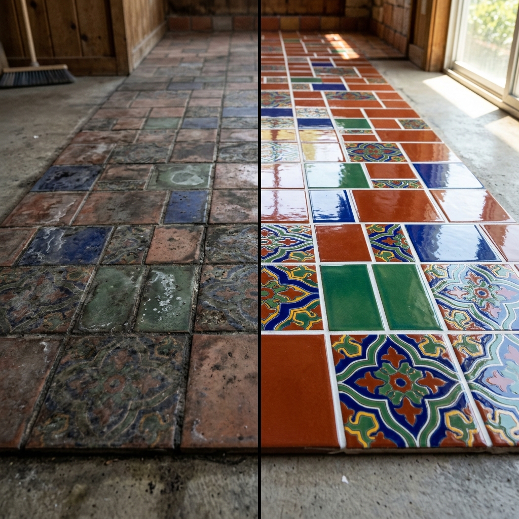 Sealer applied to newly regrouted tile lines after grout has fully cured